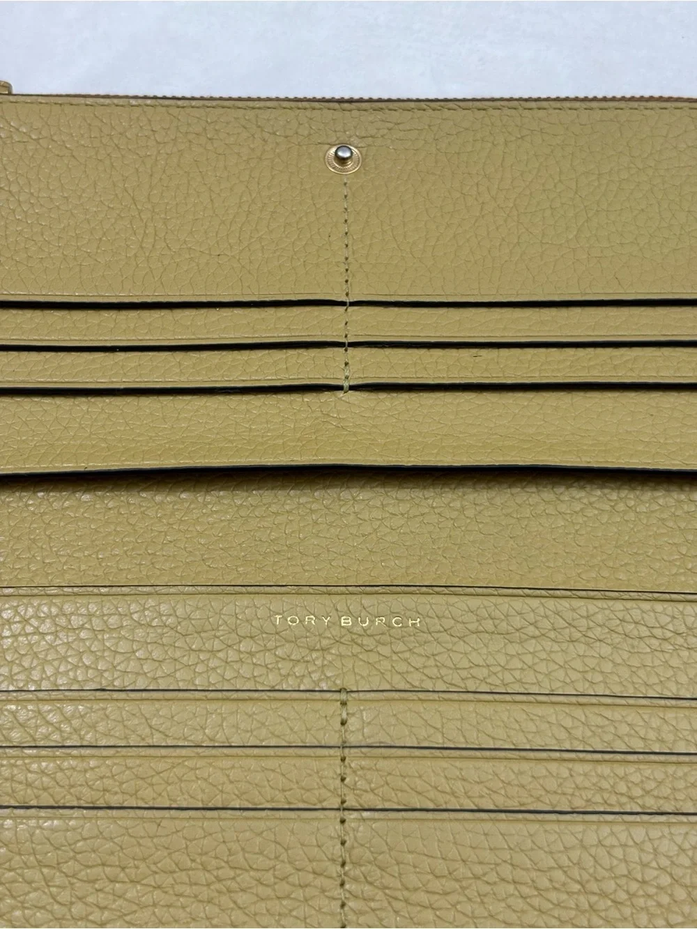 Tory Burch Long Camel Brown Women’s Pebble Leather Wallet